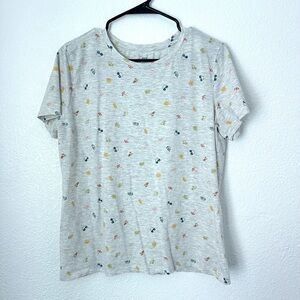 Dip Beach T-Shirt Women’s XL Gray Casual Short Sleeve Vacation Top